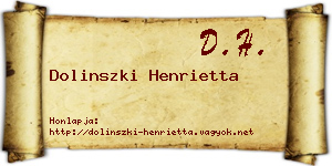 Dolinszki Henrietta névjegykártya